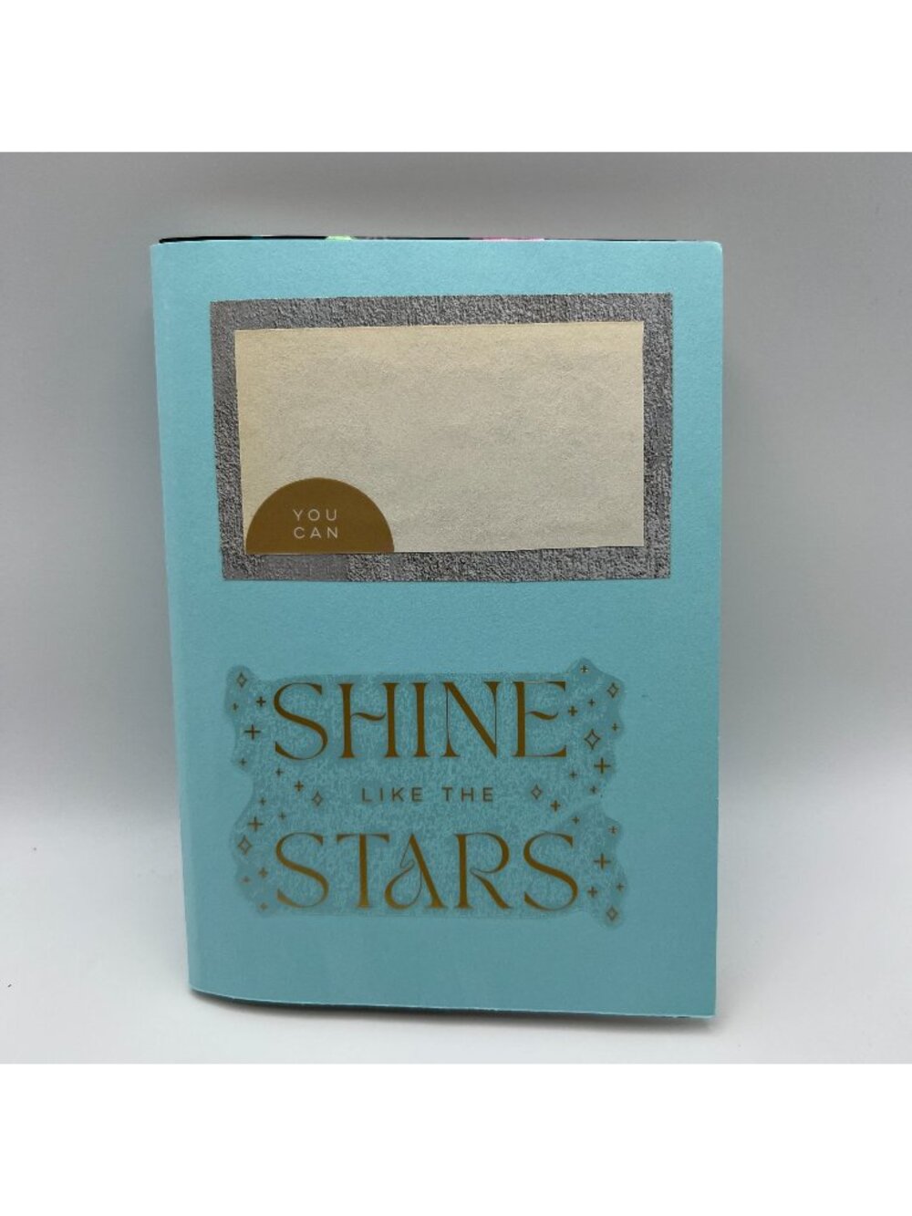 Shine Like The Stars Inspirational Journal Blank Pages Light Blue Cover Gold Foi